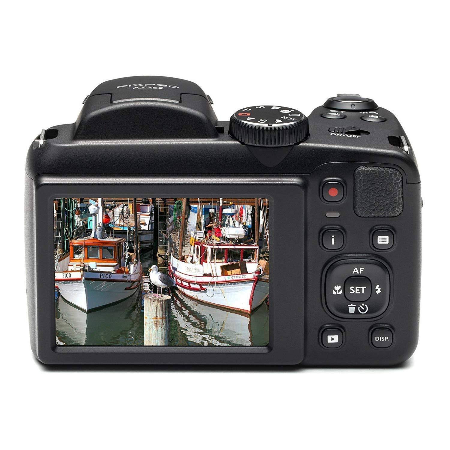 Kodak Pixpro Az252 Astro Zoom Digital Camera (White) with 16GB SD Card and Case, Black