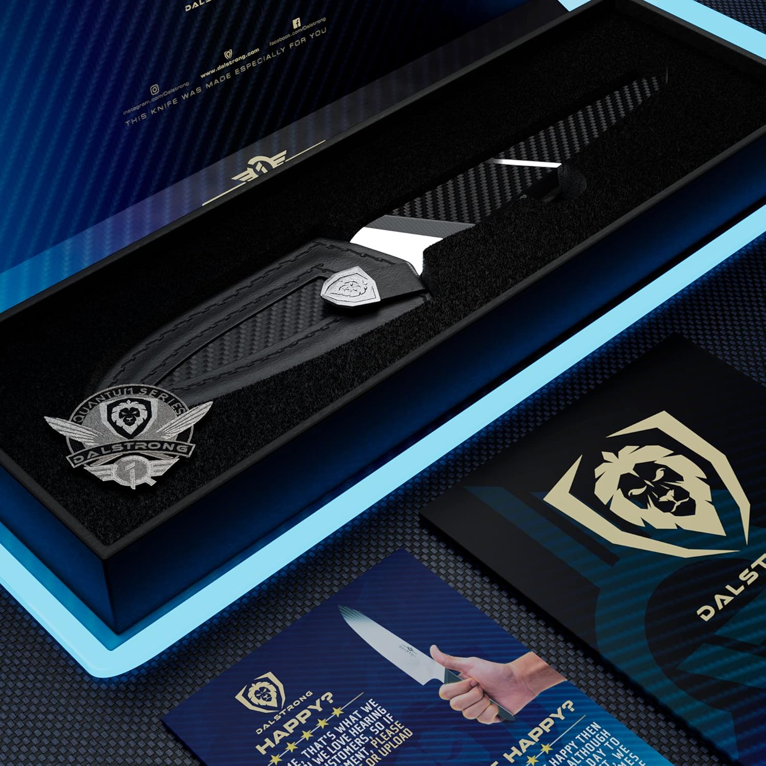 DALSTRONG Slicing & Carving Knife - 12 - Quantum 1 Series - Ultra-Sharp - American Forged BD1N-VX Hyper Steel - Carbon Fibre G10 Hybrid Handle - Leather Sheath