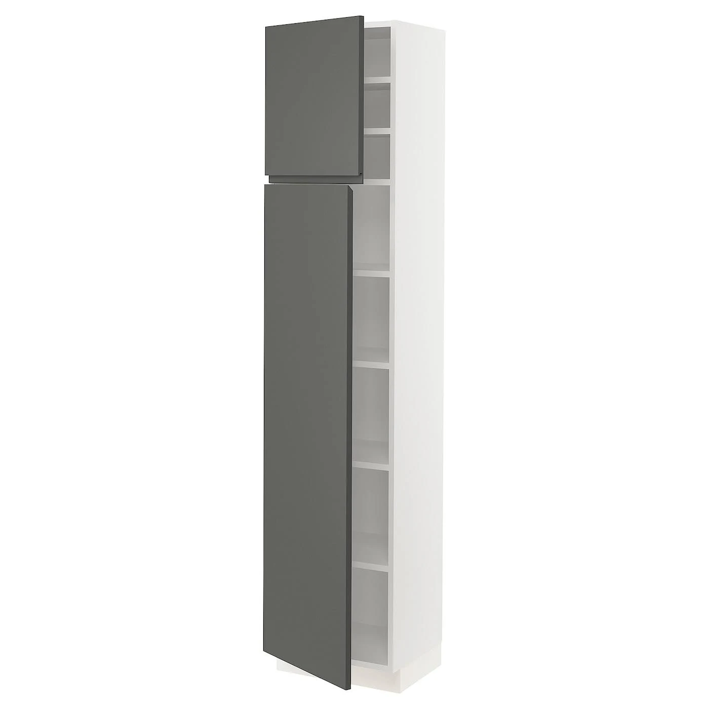 IKEA - SEKTION High Cabinet with shelves/2 Doors, white/Voxtorp Dark Gray, 18x15x80 09370488