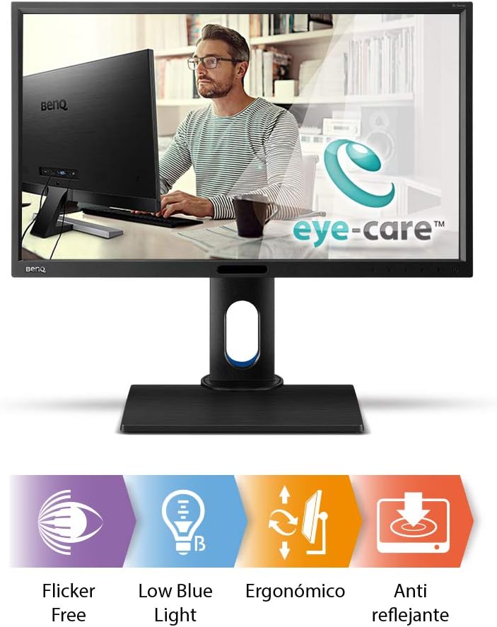 BenQ BL2420PT 24 inch QHD 1440p IPS Monitor | 100% sRGB |AQCOLOR Technology for Accurate Reproduction for Professionals , Black