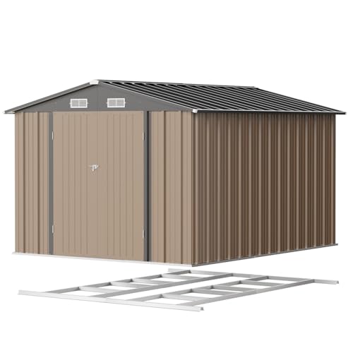 Patiowell 3 x 3 FT Outdoor Storage Shed,Small Garden Tool Storage Shed with Sloping Roof and Single Lockable Door, Outdoor Shed for Backyard Garden Patio Lawn, Grey