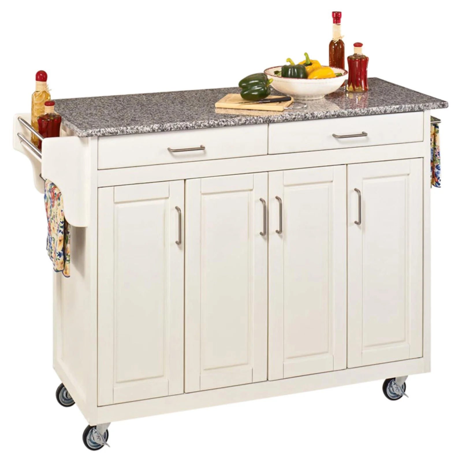 Homestyles Create-a-Cart Wood Rolling Kitchen Cart in Brown - Curated Treasures Market