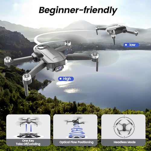 Drones with Camera for Adults 4k, WF31 GPS RC Drone FPV Foldable Quadcopter for Beginner with Brushless Motor, 5G Wi-Fi Transmission, Auto Return, Follow Me, Waypoints, 50 Min Flight Time