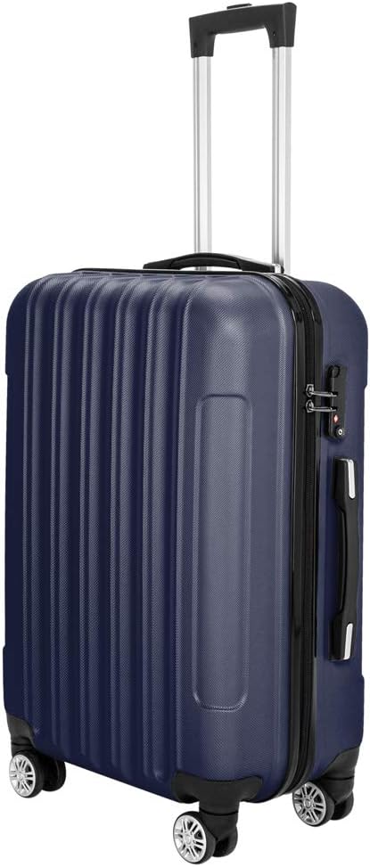 Expandable Spinner Wheel Luggage 3 Piece Set Suitcase Hardshell Lightweight TSA Lock 3-in-1 Multifunctional Large Capacity Traveling Storage Suitcase 20" / 24" / 28" Navy Blue