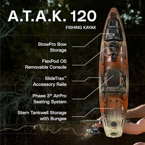 Wilderness Systems ATAK 120 - Sit on Top Fishing Kayak - Premium Angler Kayak - Adjustable and Designed Seat - 12 ft