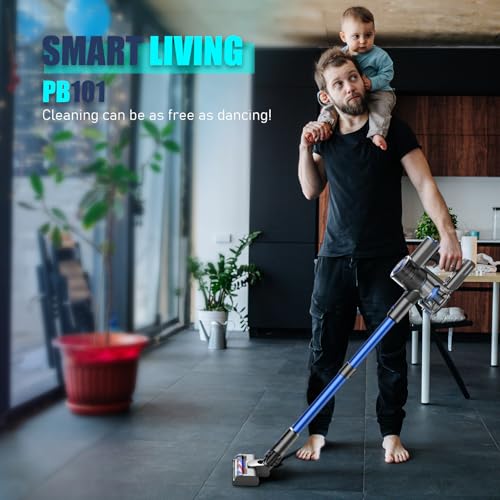 Cordless Vacuum Cleaner,Vacuum Cleaners for Home with Super Suction,Stick Vacuum Cleaner Rechargeable Up to 35 Mins Runtime,Lightweight Hardwood Floor Vacuum for Pet Hair,Carpet(Blue)