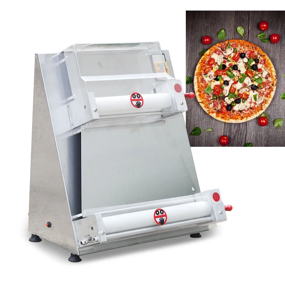 Fichiouy Pizza Press Machine 110V Automatic Pizza Dough Roller Sheeter Machine