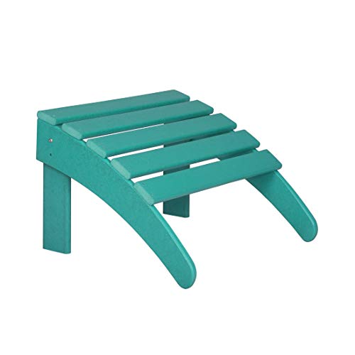 WO Home Furniture Adirondack Chair Outdoor Ottoman Set of 2 PCS Classic Patio Furniture (Teak)