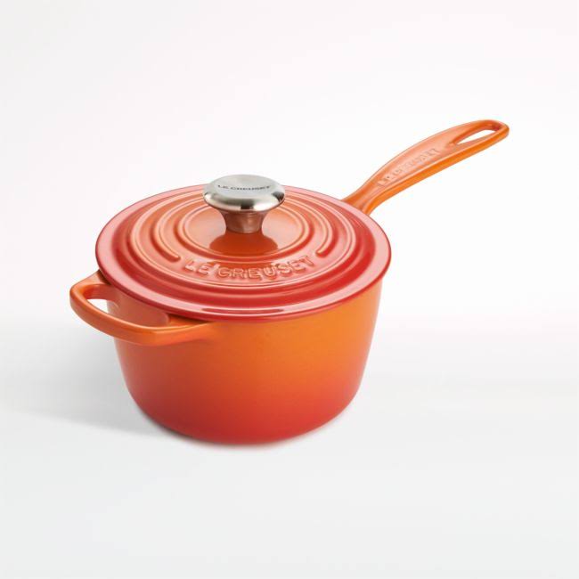 Le Creuset Signature 1.75-Quart Cast Iron Saucepan - Flame