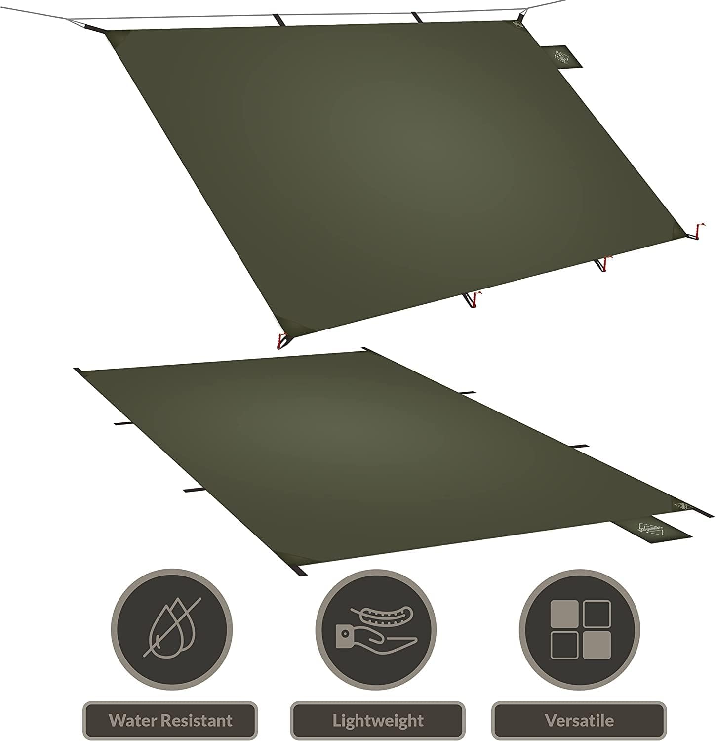 OUWI Shelter, Camping Tarp Set Include Emergency Shelter, BugNet and Tent Footprint, Ripstop Silnylon with Silicone PU Coating Survival Shelter Tent for Camping, Hiking, Backpacking