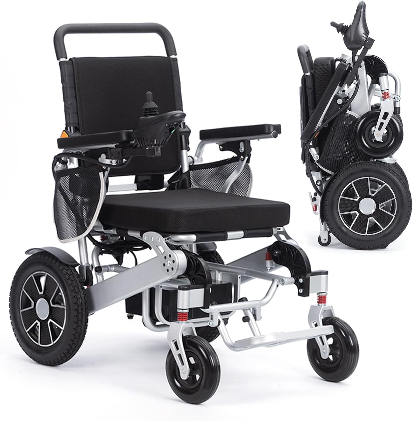 Foldable Electric Wheelchair, Lightweight Portable Power Wheechair,Wheel Chairs for Adults,All Terrain Motorized Wheelchair for Senior, 15mi Cruise Range-Airline Approved (330lbs)