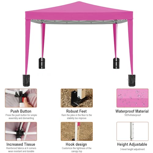 10x20 White Pop Up Canopy Tent Heavy Duty with 6 sidewalls Commercial Outdoor Party Tent Event Wedding Tents Instant Canopy Gazebo with Carry Bag UPF 50+ Waterproof Adjustable Height