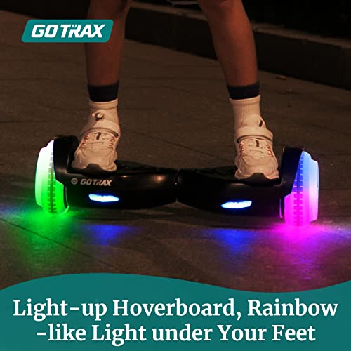 Gotrax Hoverboard with 6.5" LED Wheels & Headlight, Max 4/6 Miles Range, 6.2mph Power by Dual 200W/250W Motor, UL2272 Certified and 50.4Wh/93.6Wh Battery Self Balancing Scooters for 44-176lbs Kids