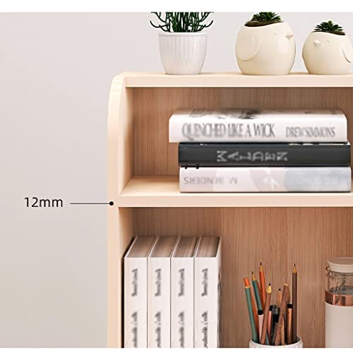 Storage Shelves Desktop Bookshelf Small Storage Rack Simple Desk Rack Wood Double-Layer Storage Rack for Book and Magazine File Storage and Storage Office Organization
