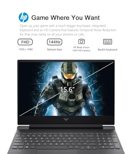 HP Victus Gaming Laptop, 15.6 inches 144Hz FHD(1920 x 1080) Anti-Glare Display, AMD Ryzen 5-8645HS, 16GB RAM, 1TB SSD, NVIDIA GeForce RTX 4050, Backlit Keyboard, Win11, Mica Silver (2024)