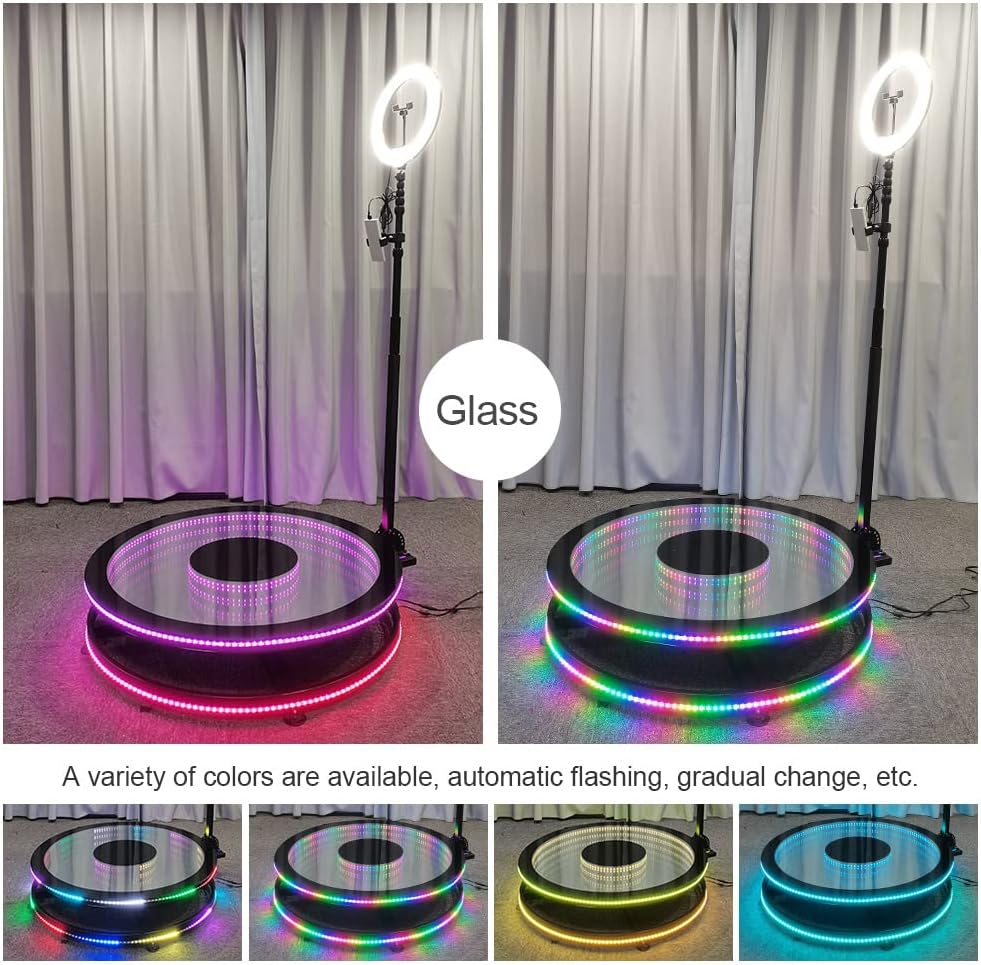 Upgrade 360 Photo Booth Machine for Parties, 360 Photo Booth for Parties,360 Camera Booth Automatic Slow Motion 360 Spin Photo Booth for Cheristmas Wedding (26.8”)