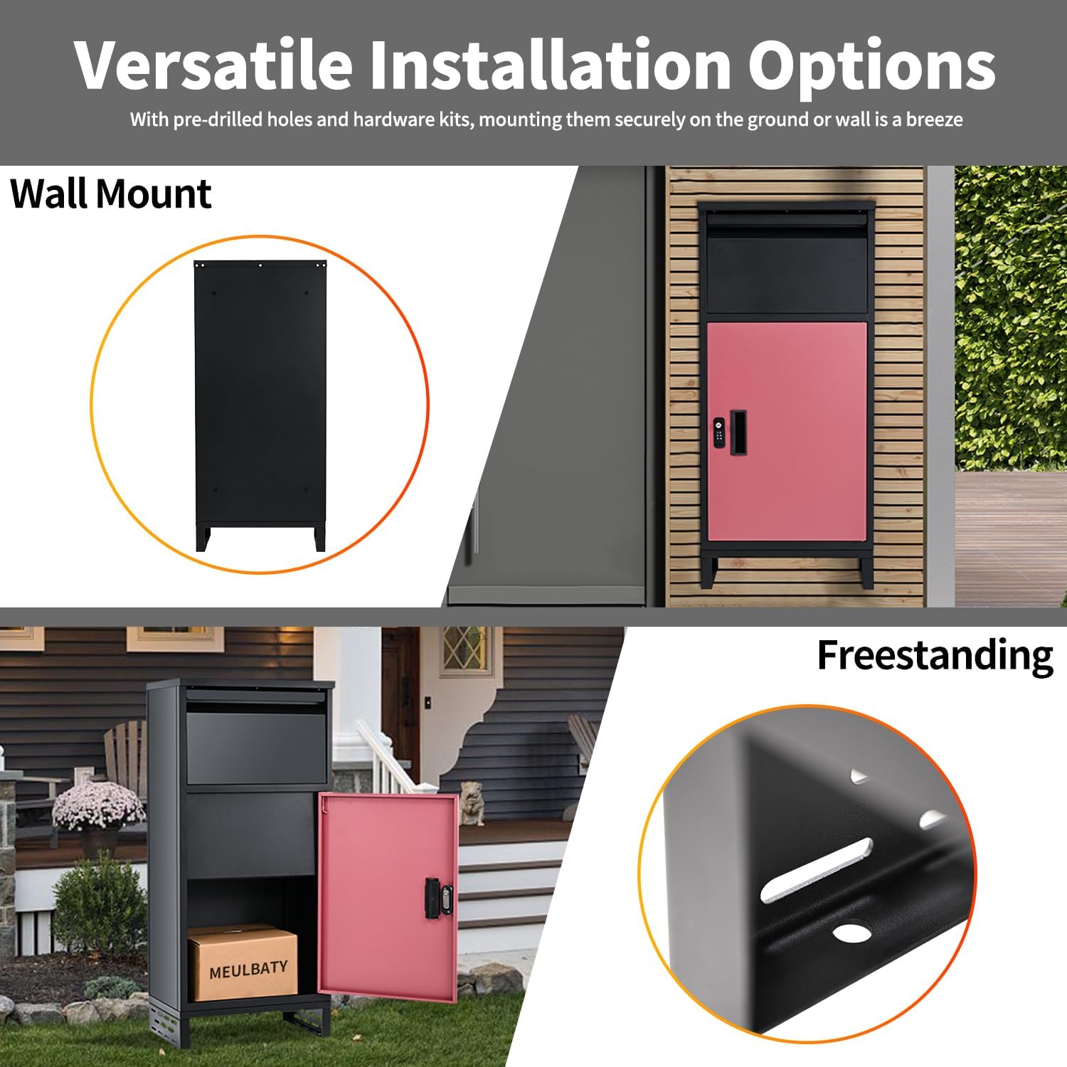 Package Delivery Boxes for Outside, Extra Large Lockable Parcel Drop Box for Outdoor, Waterproof Galvanized Alloy Parcel Mailbox, Secure Anti Theft Package Delivery Box for Porch Curbside