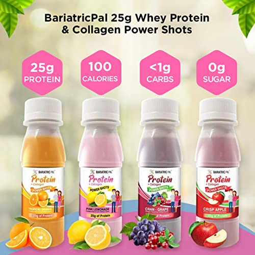 BariatricPal Ready-to-Drink 25g Whey Protein & Collagen Power Shots - Pink Lemonade (48 Bottles)