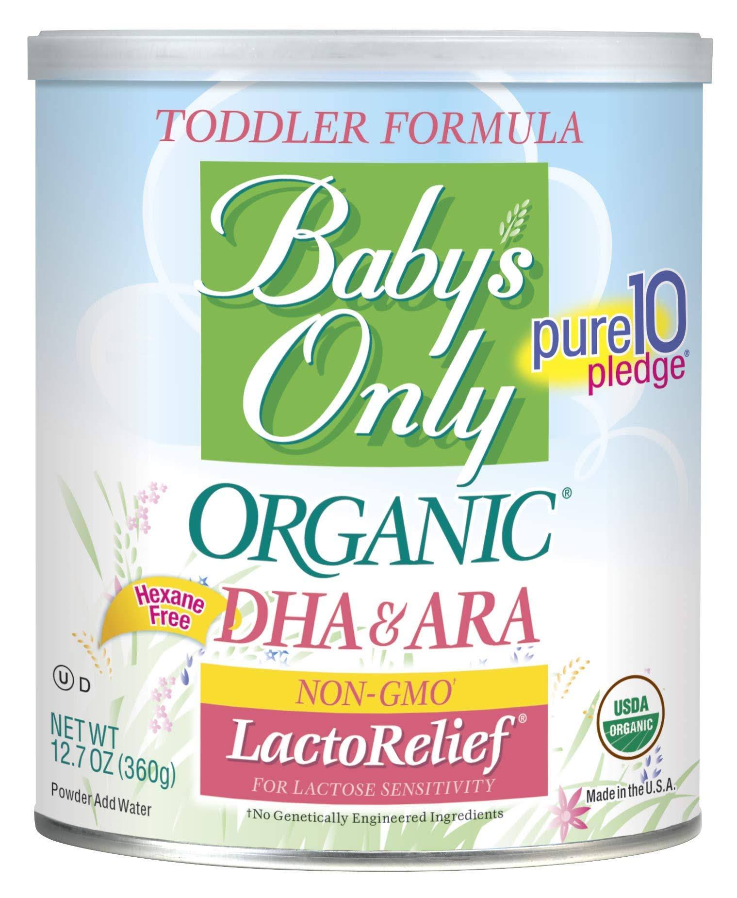 Baby&s Only Toddler Formula, Organic Lactorelief with DHAu0026ARA, 12.7oz- 6 Pack