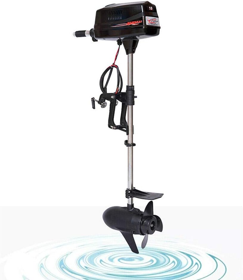 10HP Electric Outboard Motor Brushless Boat Engine Tiller Control Heavy Duty Outboard Trolling Motor 60V 2200W Fishing Boat Engine for Kayak Fishing Boat Canoe Trolling Propeller