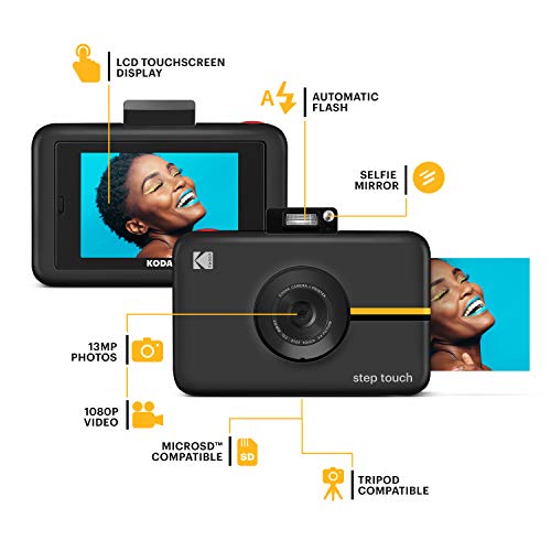 Kodak Step Touch | 13MP Digital Camera & Instant Printer with 3.5 LCD Touchscreen Display, 1080p HD Video - Editing Suite, Bluetooth & Zink Zero Ink Technology | White