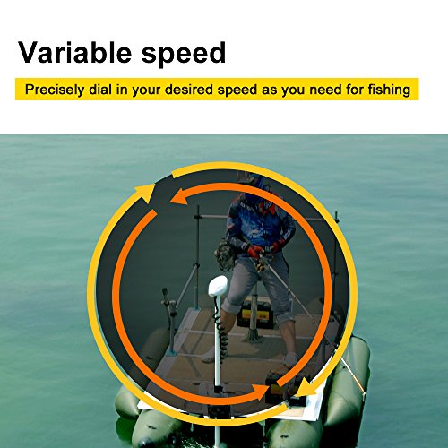 AQUOS Haswing White 12V 55LBS 48inch Bow Mount Trolling Motor with 2.4G Remote Control, Quick Release Bracket for Inflatable Boat Kayak Bass Boat Aluminum Boat Fishing, Freshwater/Saltwater Use