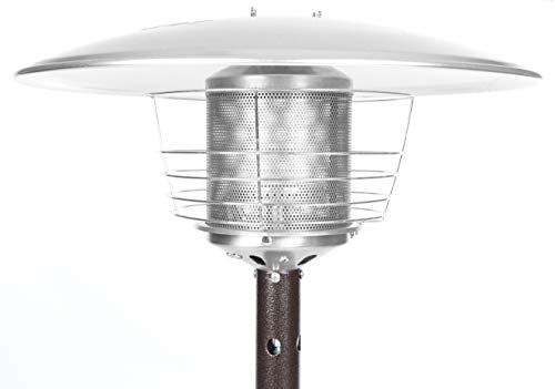 Fire Sense 60262 Portable Patio Heater Outdoor Tabletop Lightweight Propane 10,000 BTU Auto-Shutoff Valve CSA Approved - Stainless Steel