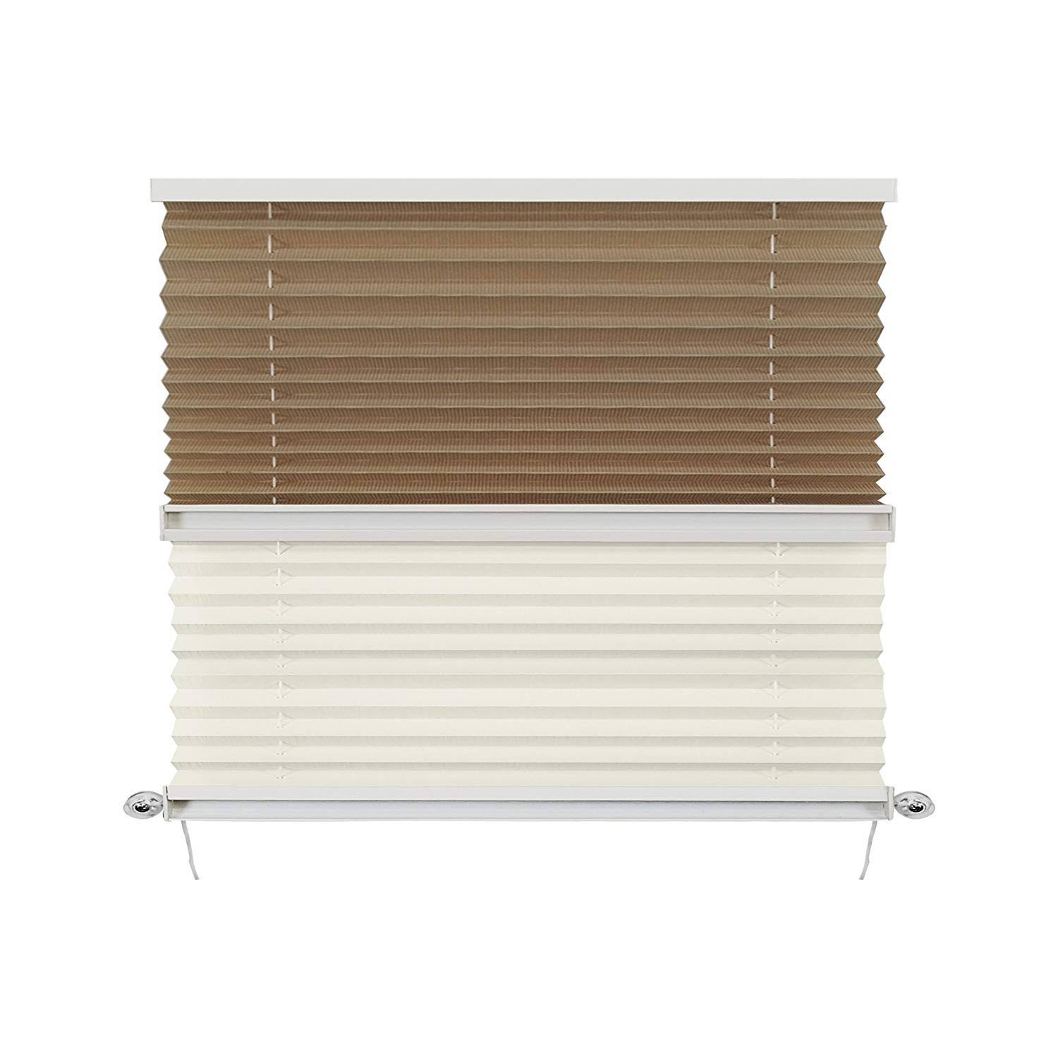 RV Day u0026 Night Pleated Shades Cotton/Sand Stitchbond