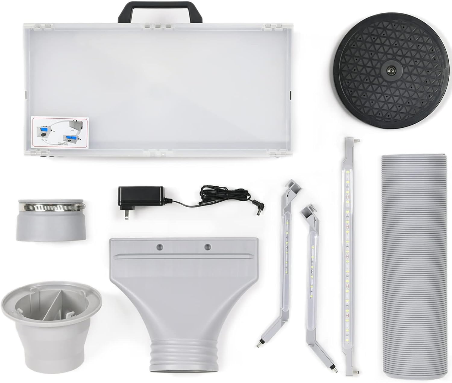 MEEDEN Airbrush Spray Booth: Air Brush Paint Booth Set with 3 LED Lights & Turn Table - Airbrush Booth Kit with Air Filter & Exhaust Hose for Model Painting