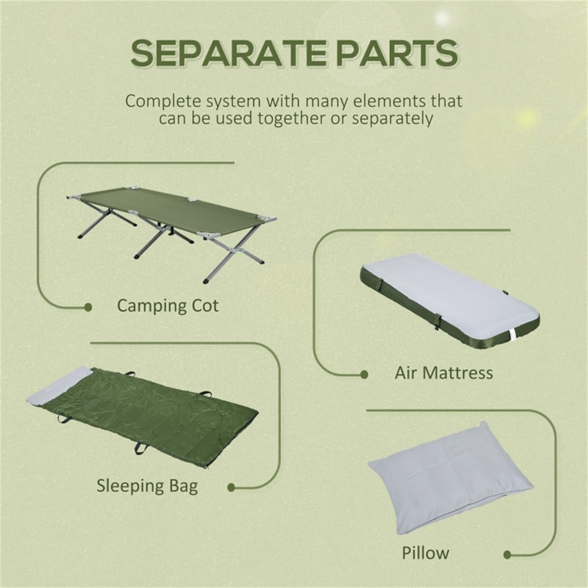 Anywhere Bed, Fold Up Camping Bed & Outdoor Guest Bed Set - Air Cot, Sleeping Bag, Pump Included - Hideaway Bed for Camping and Travelling