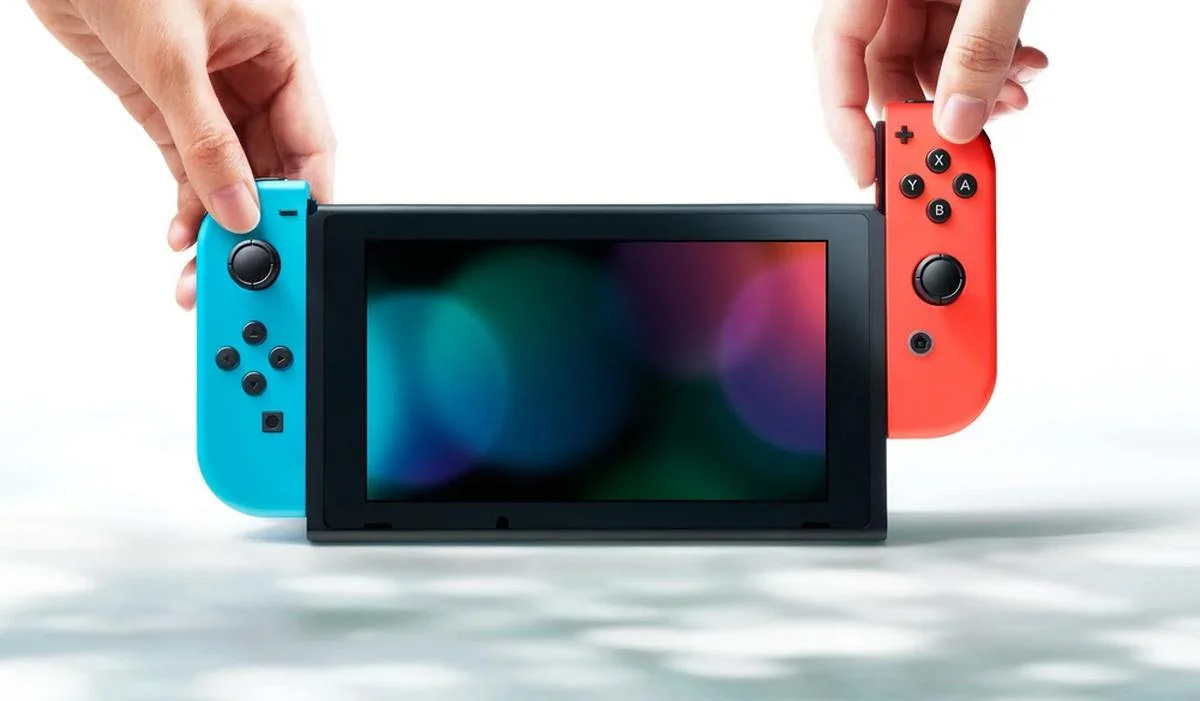 Nintendo Switch OLED Model Neon Red and Blue Joy Con 64GB Console HD Screen and LAN-Port Dock with Luigi's Mansion 3 and Mytrix Accessories 2021 New