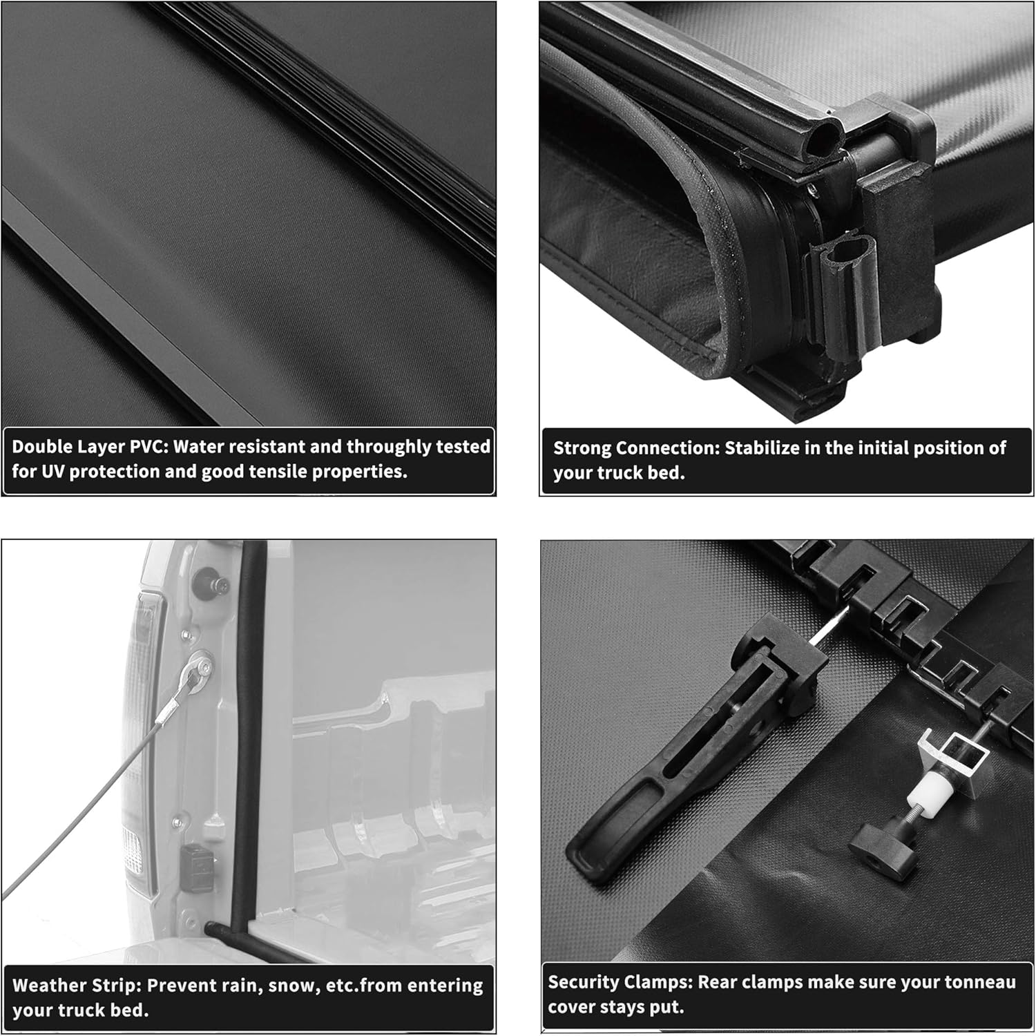 oEdRo Upgraded Soft Tri-fold Truck Bed Tonneau Cover On Top Compatible with 2007-2013 Chevy Silverado/GMC Sierra 1500 with 5.8 Feet Bed, Fleetside
