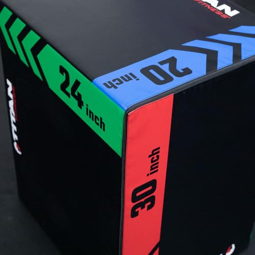Titan Fitness Heavy Foam Plyometric Box, Pro-Duty HIIT Exercise Foam Plyo Box, Step-Up, Box Squat, Home Garage Gym Training, Youth Sizes and Regular Sizes