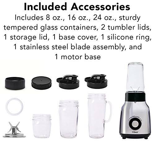 Tribest PBG-5050-A Glass Personal Blender, Chrome