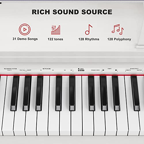 UMOMO UMP-716 88 Key Weighted Keyboard Piano with Piano Bench, Beginner Digital Piano Full Size Heavy Hammer Weighted Action Electric Piano Keyboard with USB & MIDI, Black