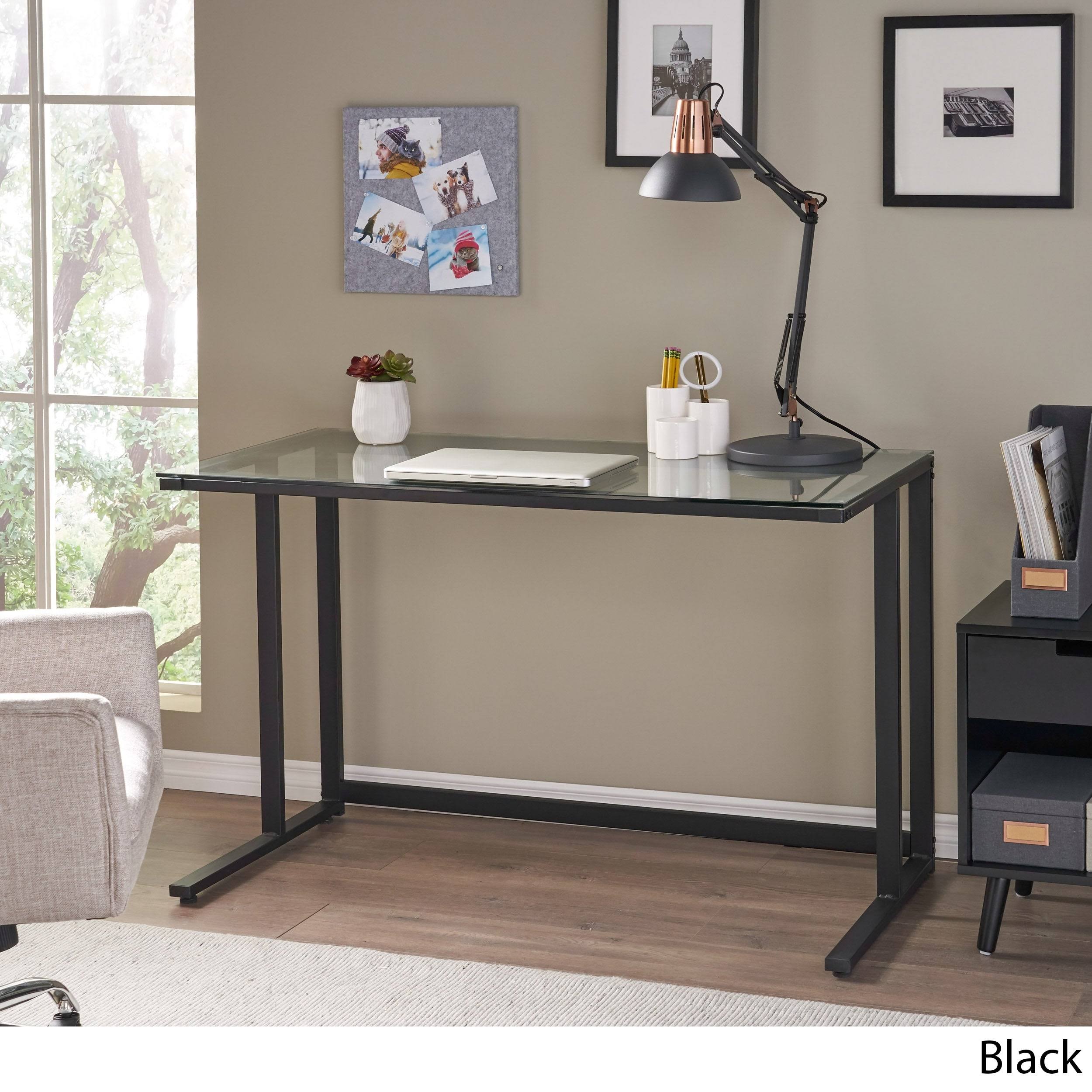 Eghan Glass Computer Desk by Christopher Knight Home