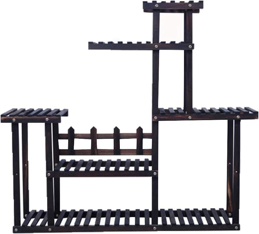 Flower Shelf Plant Floor Stand Wood Storage Shelves Multi-Layer Unit Pot Holder Shelving Multifunctional Bonsai Rack for Garden Outdoor Patio Decoration