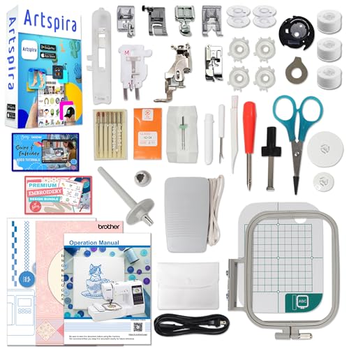 Brother SE700 Combo Embroidery & Sewing Machine with 4" x 4" Embroidery Hoop and 40+ Accessories