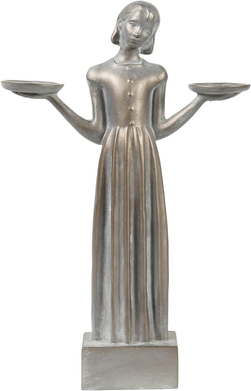 Bird Girl Garden Statue - Outdoor Art Yard Decor, Child Sculpture Lawn Ornaments - Large, 37" H