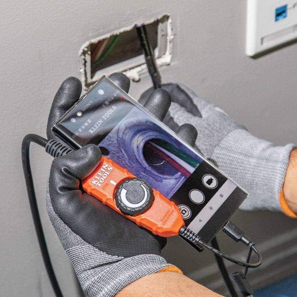 Klein Tools ET20 WIfi Borescope Inspection Camera with Rechargeable Lithium-Ion Battery and On-Board LED Lights