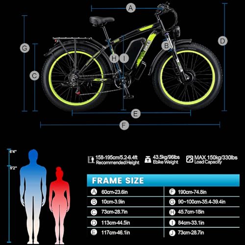 2000W Electric Bike Adults with 48V 20AH Battery, 26x4.0 Fat Tire Mountain E Bike, 31-35MPH All Terrain Electric Bicycle Dual Motor Electric Bike for Adults 21-Speed Dual Hydraulic Disc Brake
