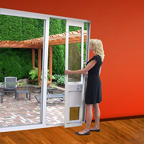 Power Pet Electronic Dog Door - High Tech Pet Electronic Pet Doors - Fully Automatic Sliding e-Glass Electronic Dog Doors - Large Pets up to 100 lbs - Tall 92-3/4 - 96 Patio Doors - PX2-SEGT