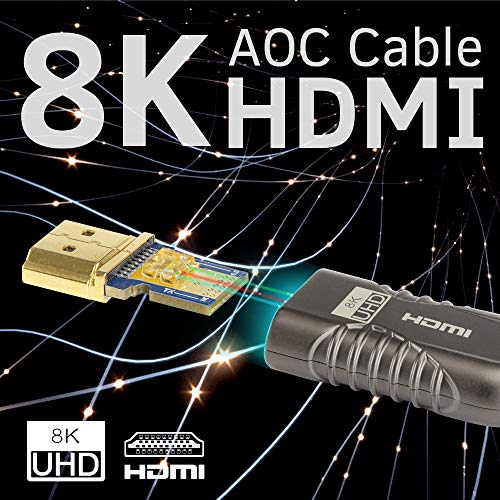 phoossno Certified 8K HDMI 2.1 Fiber Optical Cable, 10K Ultra High Speed HDMI