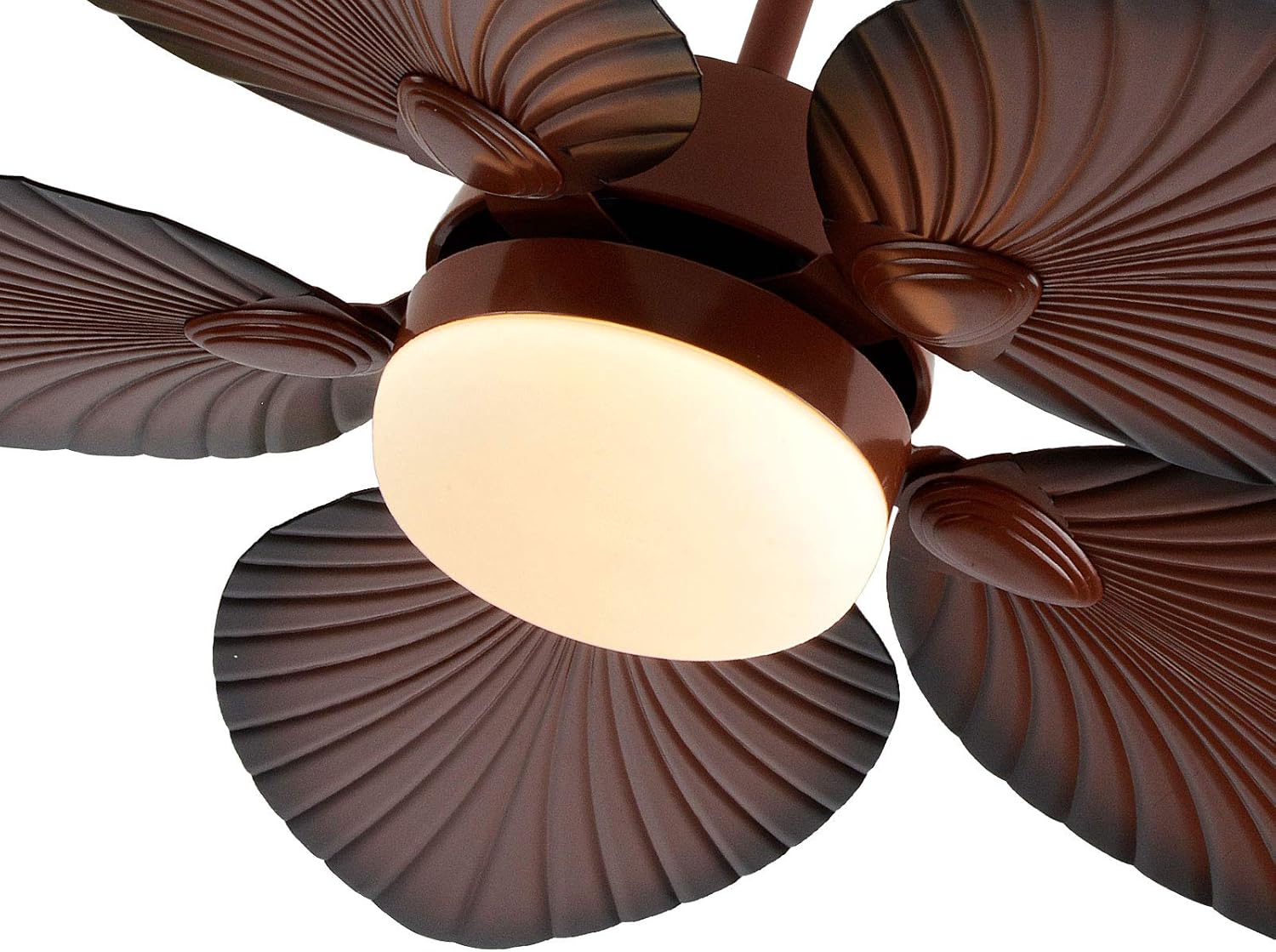 Tropical Ceiling Fans with LED Light 52 Inch Palm Leaf Fanlight 5 ABS Palm Blades 3-Speed&3 Color Changes Chandelier Lighting Fixture w/Remote for Bedroom Restaurant Kitchen Bedroom Living Room