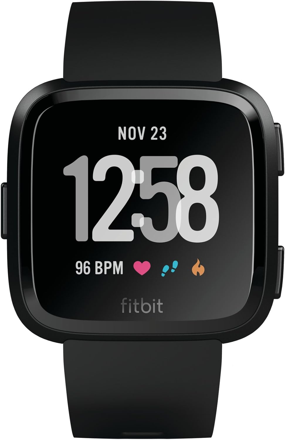 FITBIT Versa Smart Watch, Black/Black Aluminium, One Size (S & L Bands Included)