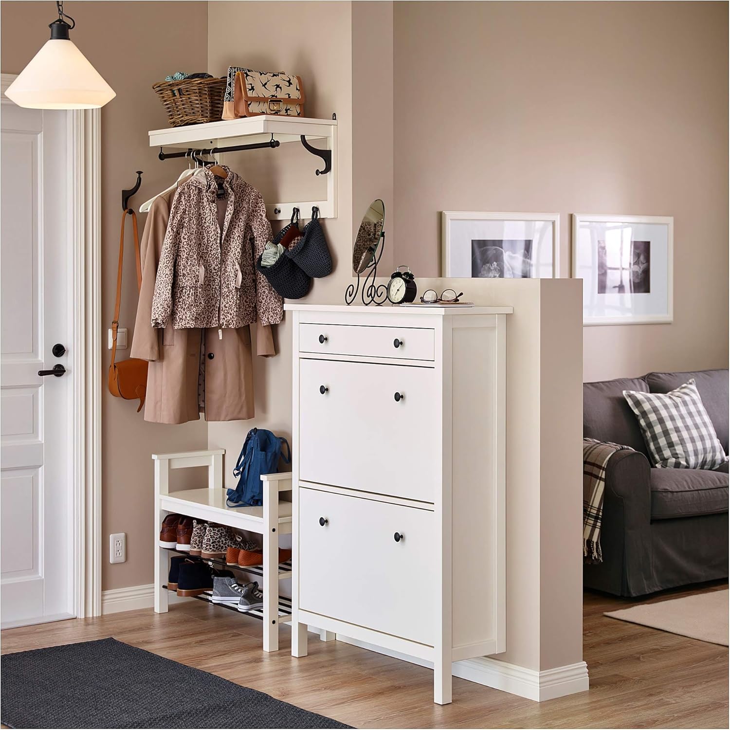IKEA Hemnes Shoe Cabinet With 2 Compartments, White