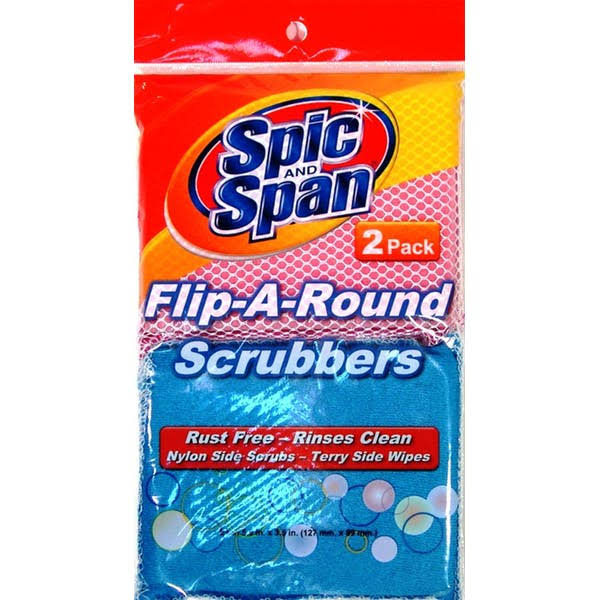 Case of [72] 2 Pack Spic and Span Flip-A-Round Scrubbers