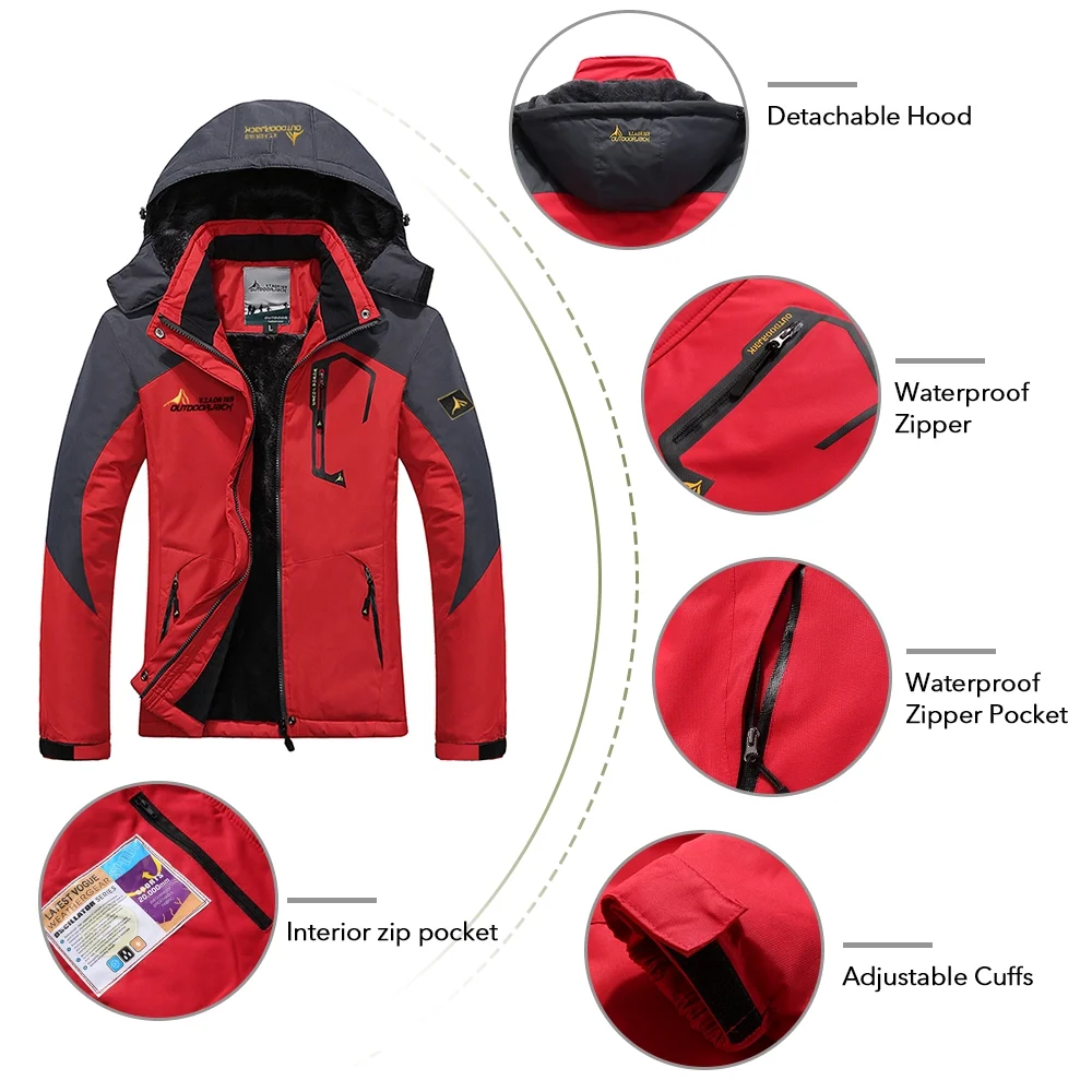 Women Mountain Waterproof Shell Jacket Ski Jacket Windproof Jacket Winter Warm Jacket for Camping Hiking Skiing