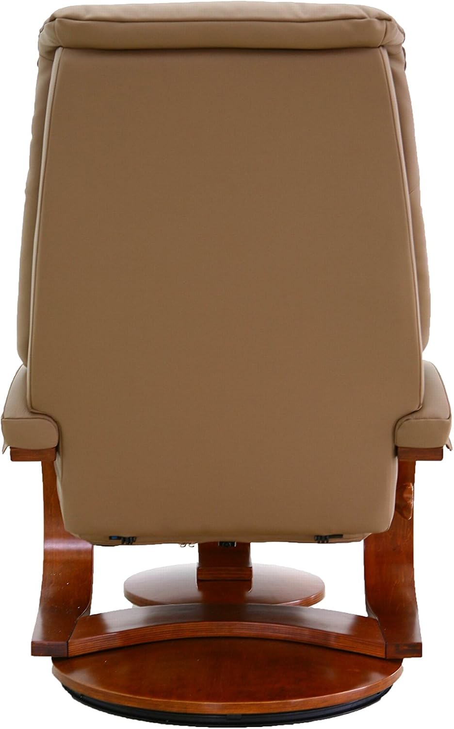 Oslo Collection by Mac Motion Mandal Recliner and Ottoman in Sand Top Grain Leather