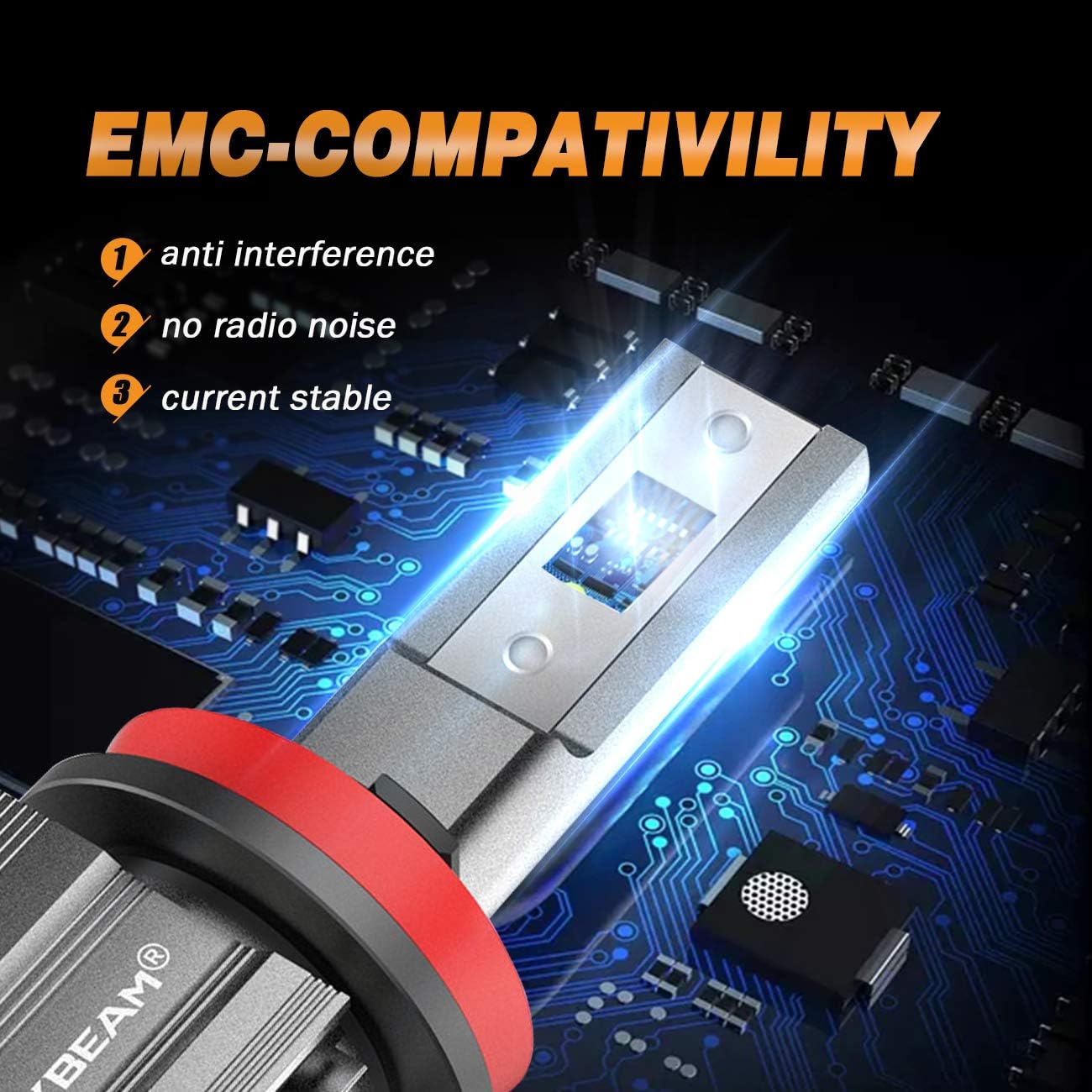 Auxbeam 9005 H11 Combo Led Light Kit, 88W 24000lm 6500K 9005/HB3+ H11/H9/H8 Led Conversion Kits Combo with EMC Anti-Interference F-Z9 Series, Halogen Bulb Replacement (Pack of 4) Pack of 2